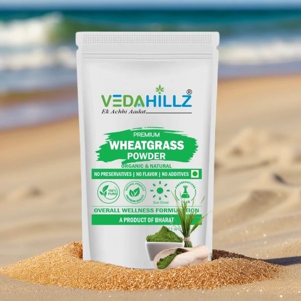 Vedahillz WheatGrass Leaf Powder for Energy and Detox Made from Selected Fresh WheatGrass